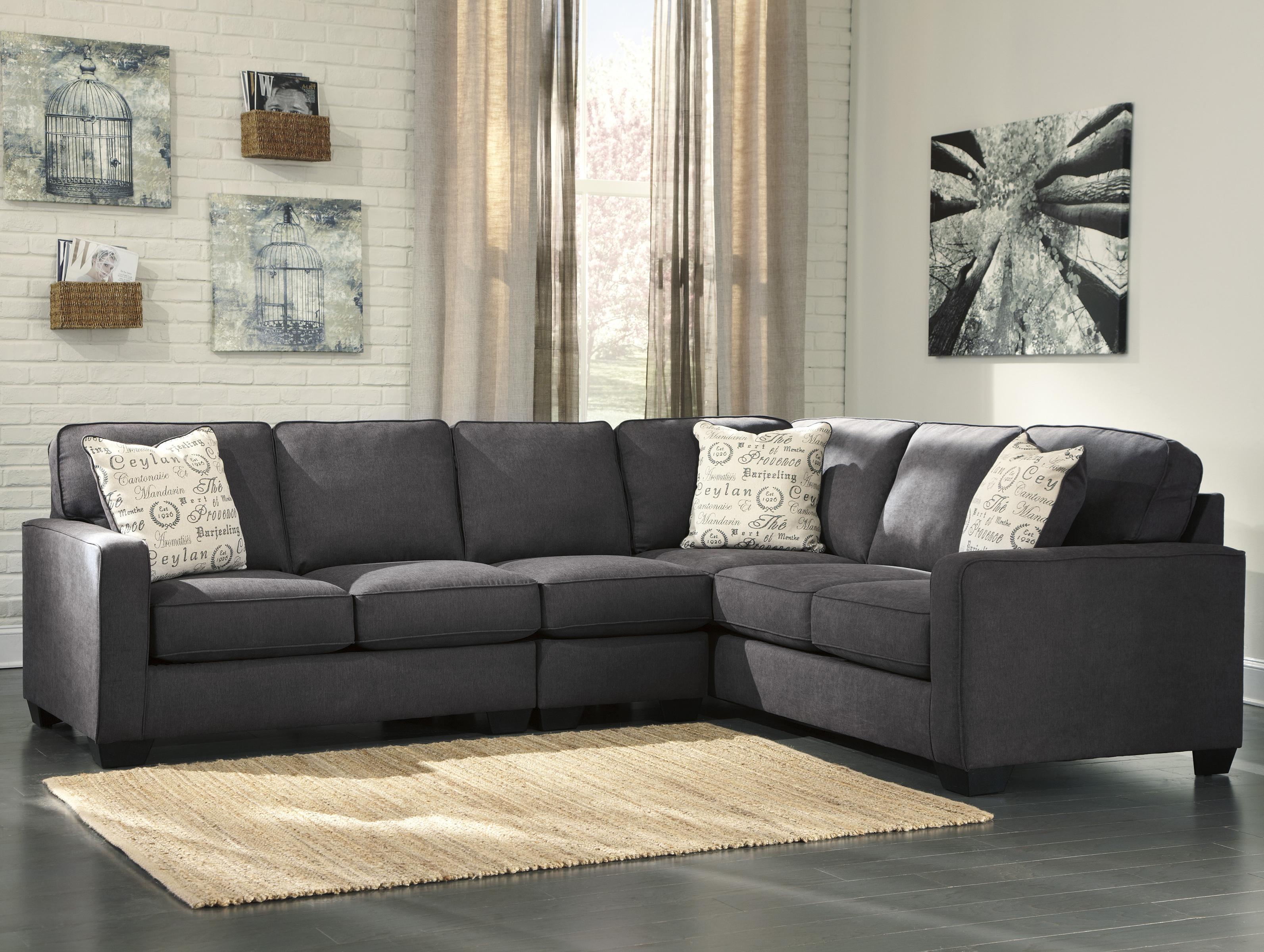 Signature Design by Ashley Alenya - Charcoal 3-Piece Sectional with